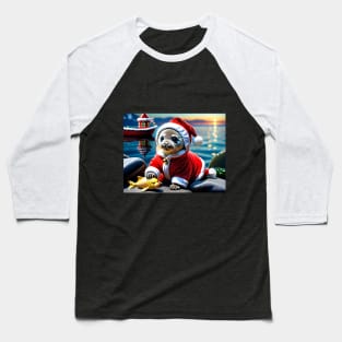 Santa Baby Seal Baseball T-Shirt